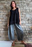 Veronica Embroidered Tank Black